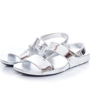 Prada Metallic double-band flat sandal Size 38.5